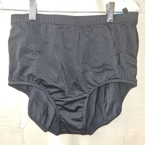 Swim Solutions Solid Black High-Waist Bikini Briefs
